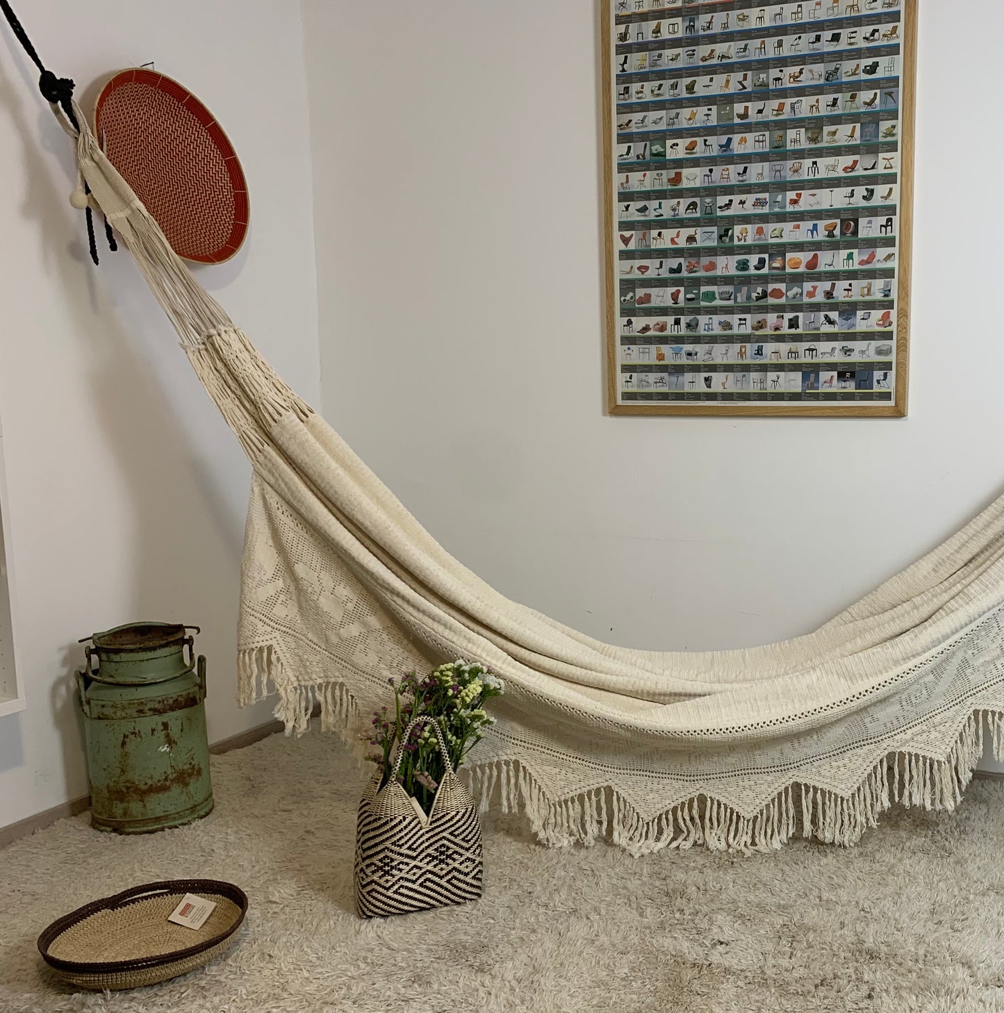 Hammock "Chinchorro" Wayuù Deluxe, Ecru, DOP, handmade.