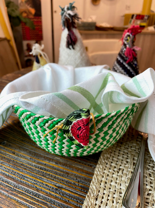 Table Baskets in Palma de Iraka, hand-woven, without chemical dyes.