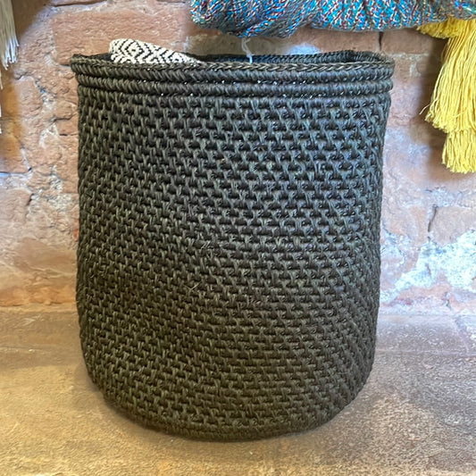 Natural Fique Container, Hand Woven, Size 30 x 30 cm